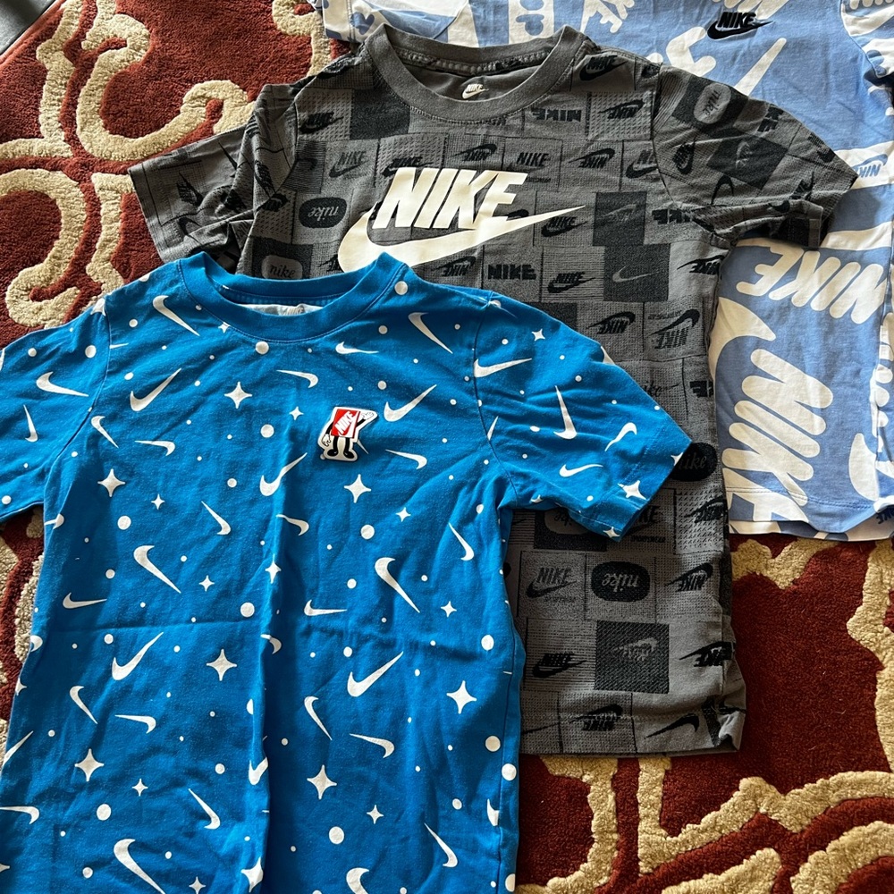 Nike Kids' Blue and Black Graphic Tees
